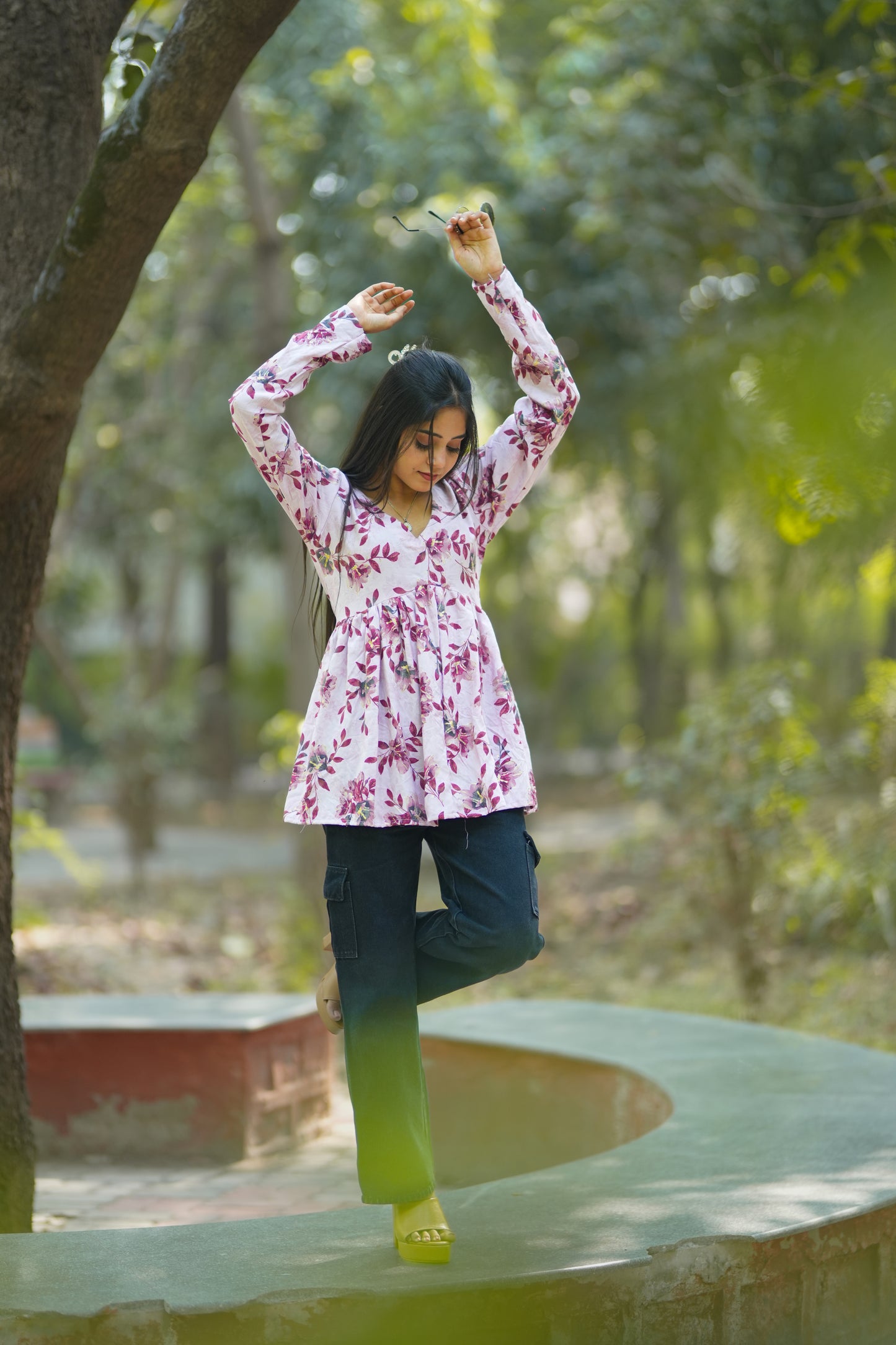 Floral Lavender Cotton Top