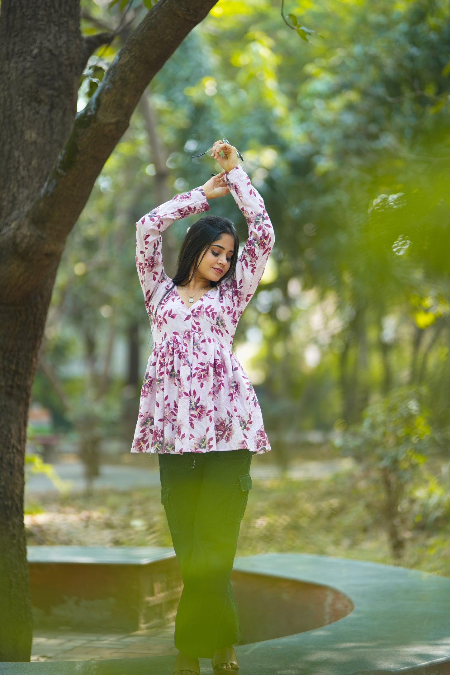 Floral Lavender Cotton Top