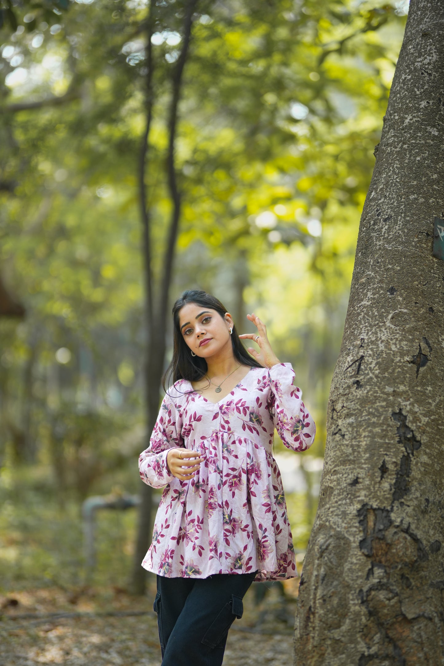 Floral Lavender Cotton Top