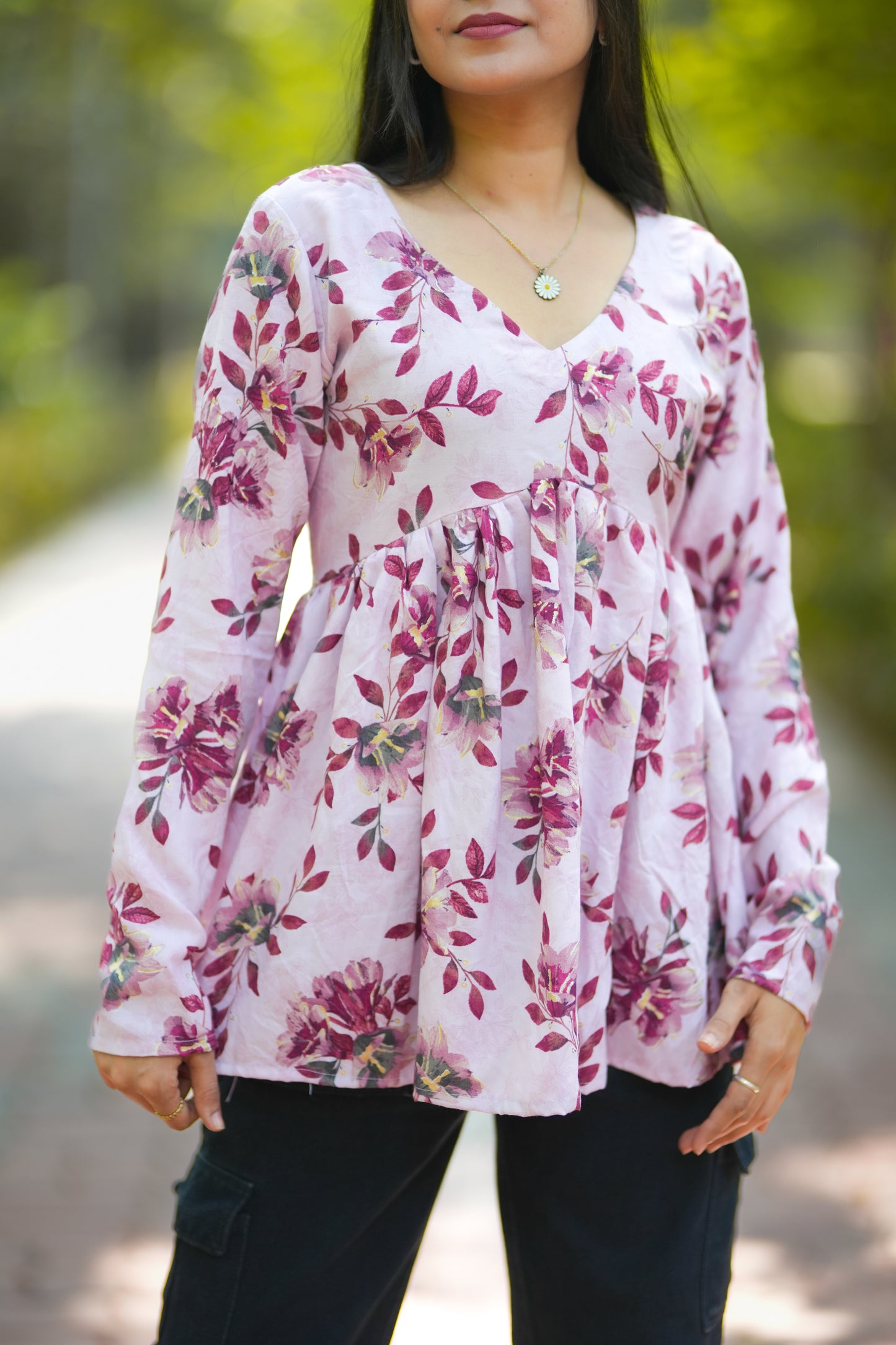 Floral Lavender Cotton Top